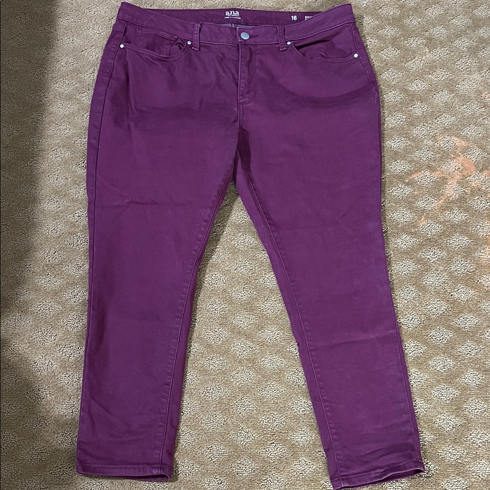 a.n.a Women's Skinny Ankle Jeans in Rich Cranberry